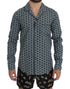 Dolce & Gabbana Green Hat Print Cotton Pajama Shirt Sleepwear